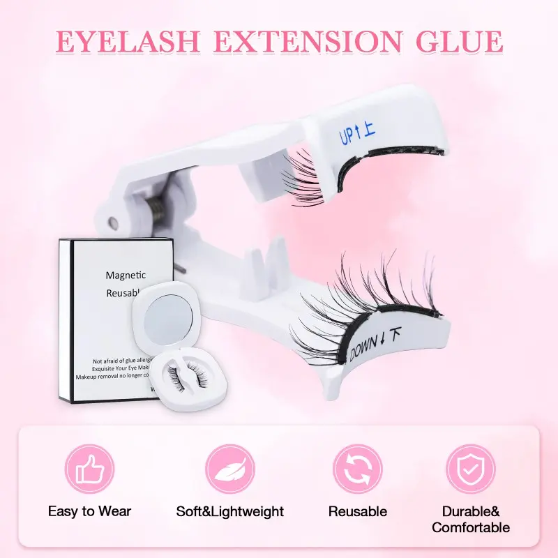 Easy using Reusable High Volume Magnetic Eyelashes No Glue No Eyeliner Wholesale